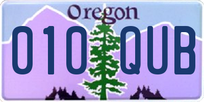 OR license plate 010QUB