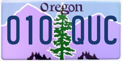 OR license plate 010QUC