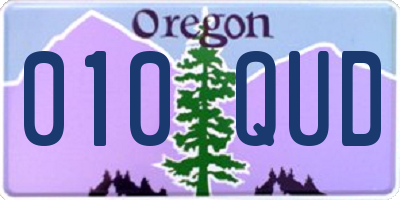 OR license plate 010QUD