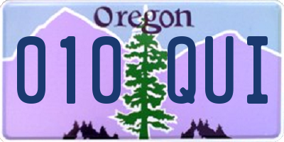 OR license plate 010QUI