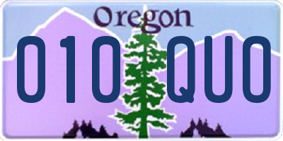 OR license plate 010QUO