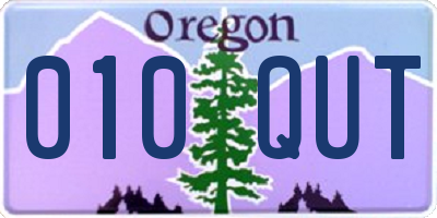 OR license plate 010QUT
