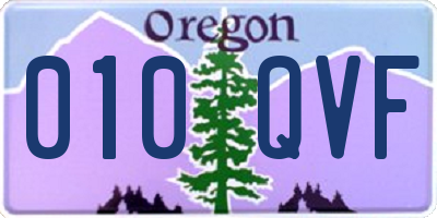 OR license plate 010QVF