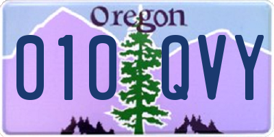 OR license plate 010QVY