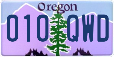 OR license plate 010QWD