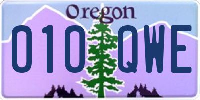 OR license plate 010QWE