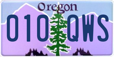 OR license plate 010QWS