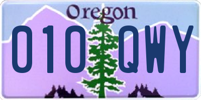 OR license plate 010QWY