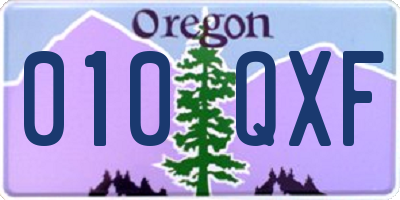 OR license plate 010QXF