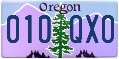 OR license plate 010QXO