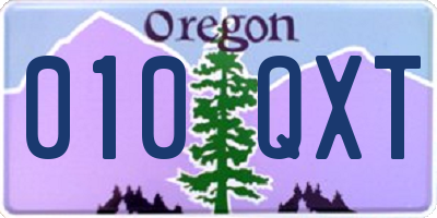 OR license plate 010QXT