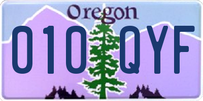 OR license plate 010QYF