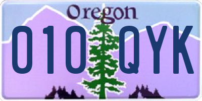 OR license plate 010QYK