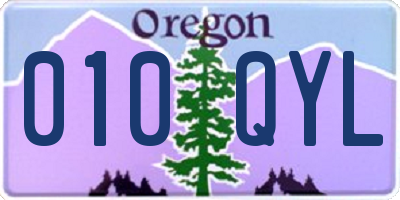 OR license plate 010QYL