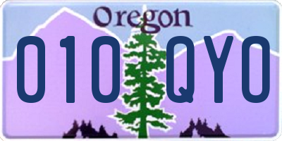 OR license plate 010QYO