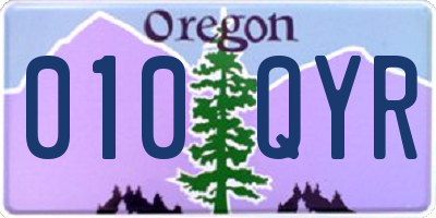 OR license plate 010QYR