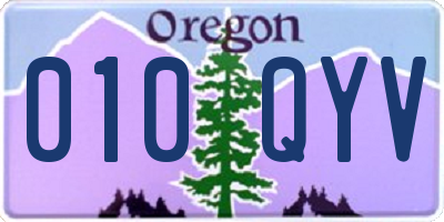 OR license plate 010QYV