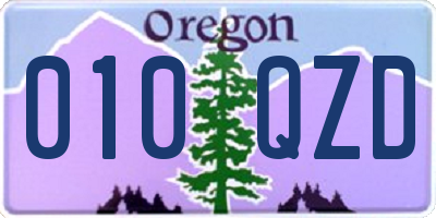 OR license plate 010QZD