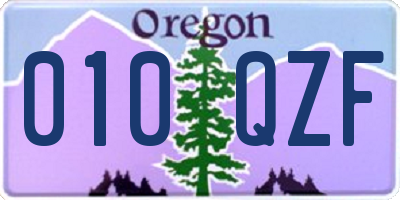 OR license plate 010QZF