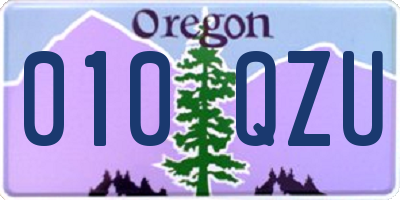 OR license plate 010QZU