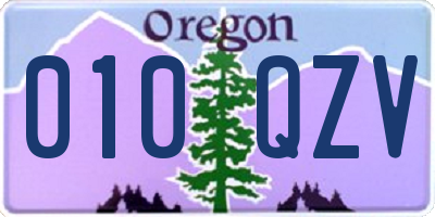 OR license plate 010QZV