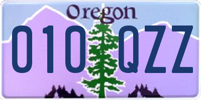 OR license plate 010QZZ