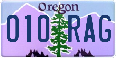 OR license plate 010RAG