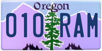 OR license plate 010RAM