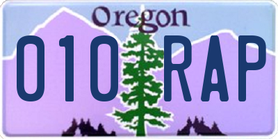 OR license plate 010RAP