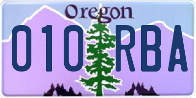 OR license plate 010RBA