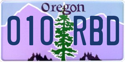 OR license plate 010RBD