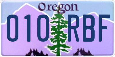 OR license plate 010RBF