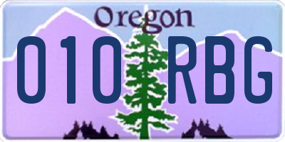 OR license plate 010RBG