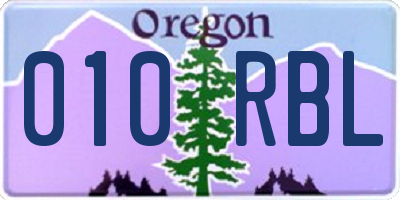 OR license plate 010RBL