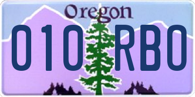 OR license plate 010RBO