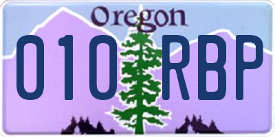 OR license plate 010RBP
