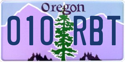 OR license plate 010RBT