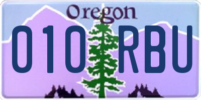OR license plate 010RBU