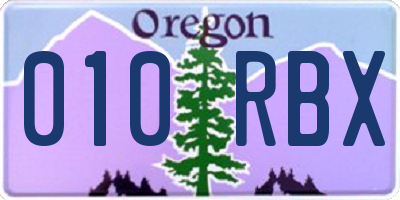 OR license plate 010RBX