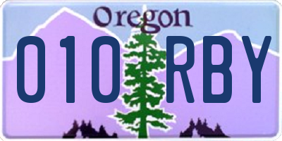 OR license plate 010RBY