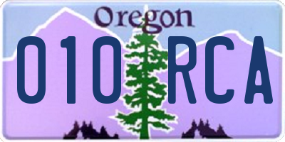 OR license plate 010RCA