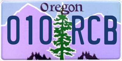 OR license plate 010RCB
