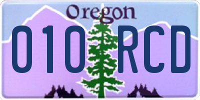 OR license plate 010RCD