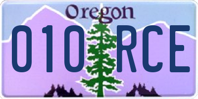 OR license plate 010RCE