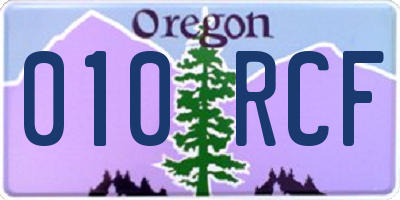 OR license plate 010RCF