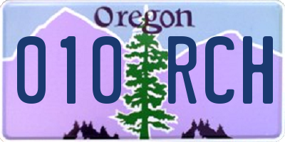 OR license plate 010RCH