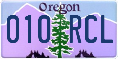 OR license plate 010RCL