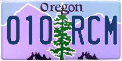 OR license plate 010RCM