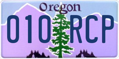OR license plate 010RCP