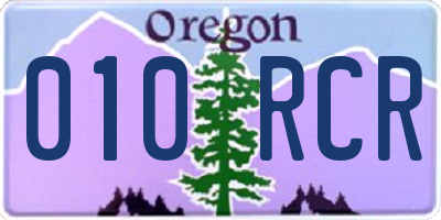 OR license plate 010RCR